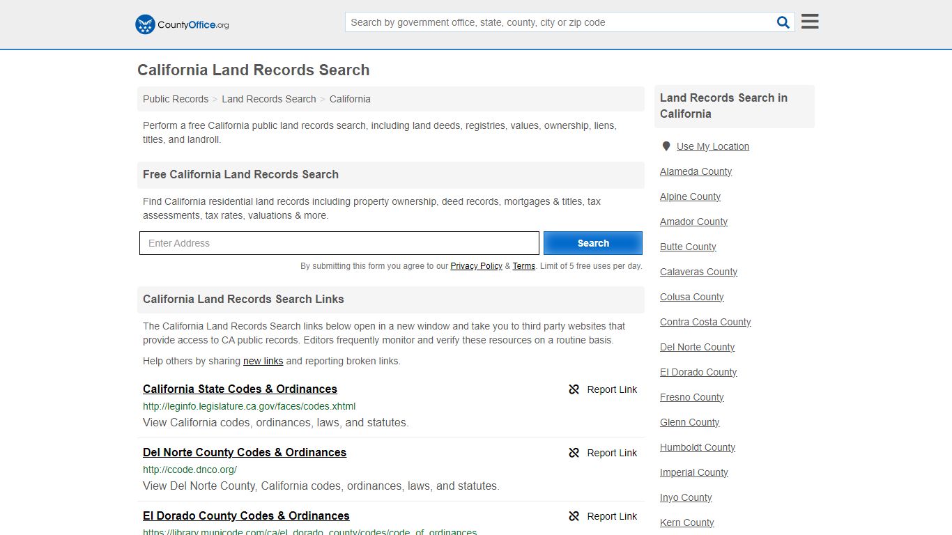 Land Records Search - California (Deeds, GIS Maps, Liens & Titles)